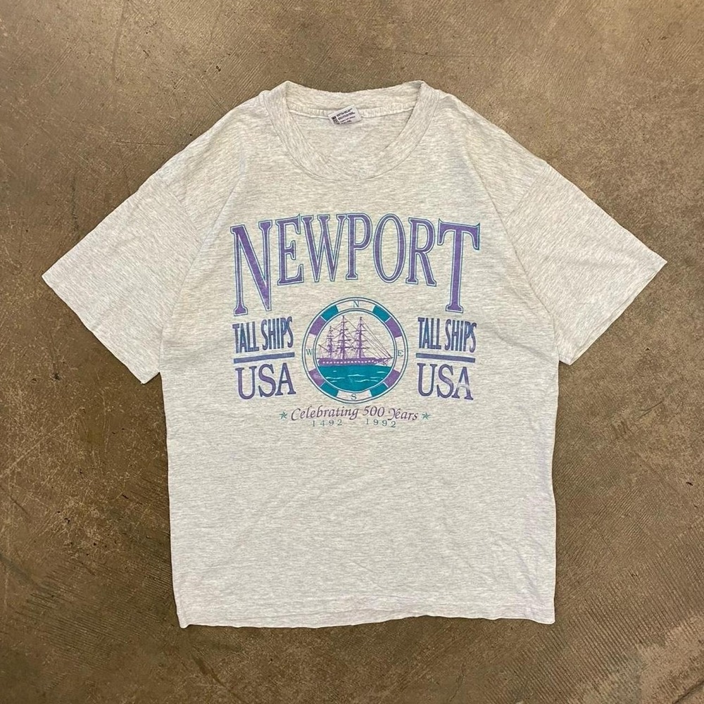Vintage Newport Beach California 90s Destination T-Shirt Single Stitch Large